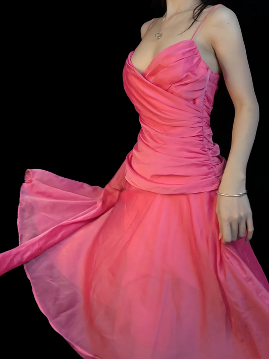Trägerloses silbernes Vintage-Abendkleid, A-Linie, Geburtstagskleid J9370