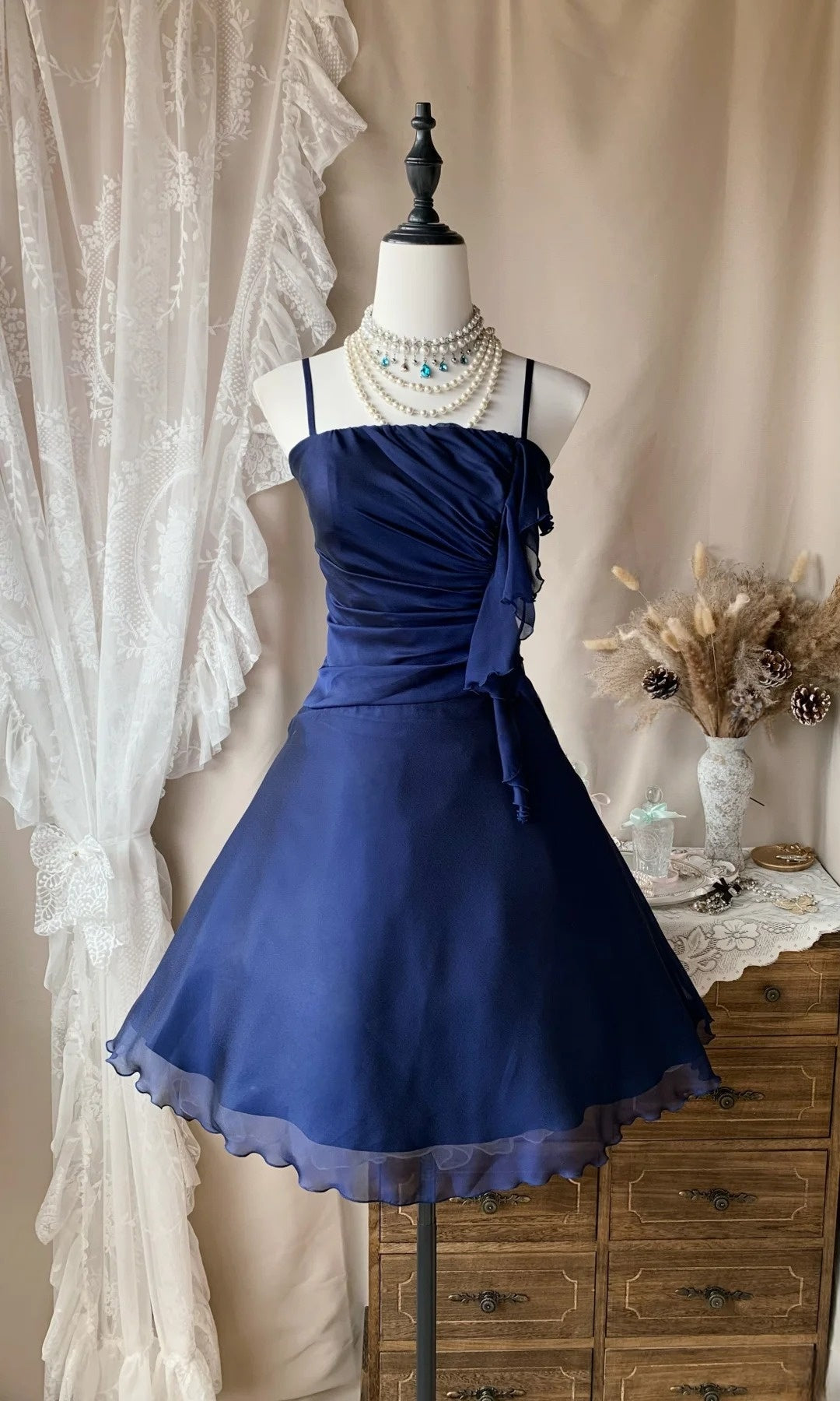 Trägerloses silbernes Vintage-Abendkleid, A-Linie, Geburtstagskleid J9370