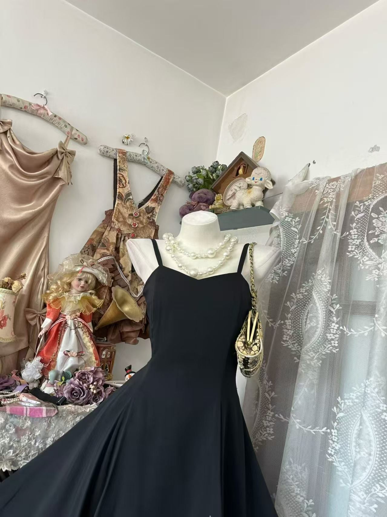 Trägerloses silbernes Vintage-Abendkleid, A-Linie, Geburtstagskleid J9370
