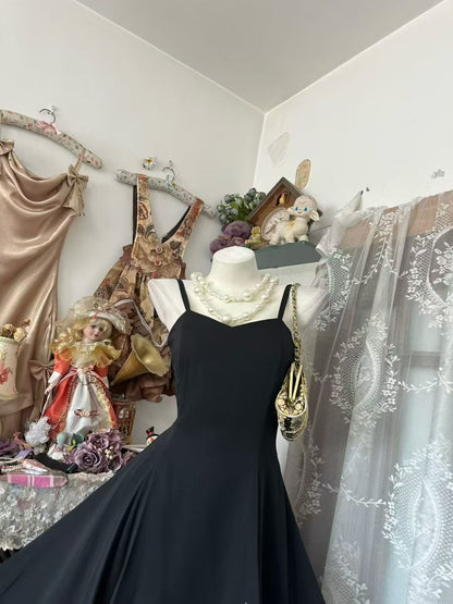 Trägerloses silbernes Vintage-Abendkleid, A-Linie, Geburtstagskleid J9370