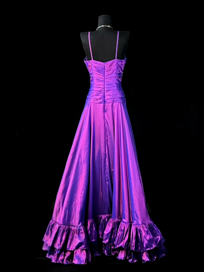 Spaghetti Strap A Line Purple Prom Dress  J10141
