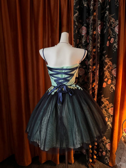 Spaghetti Strap A Line Short Homecoming Dress Tulle Birthday Dress  J10591