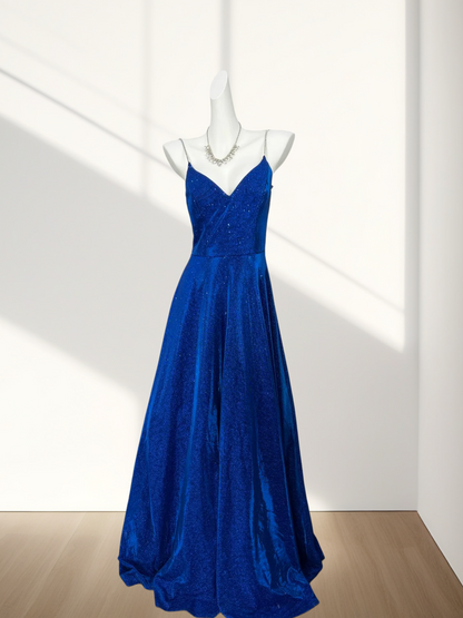 Robe de bal bustier violette en satin avec appliques, robe de soirée formelle J9413