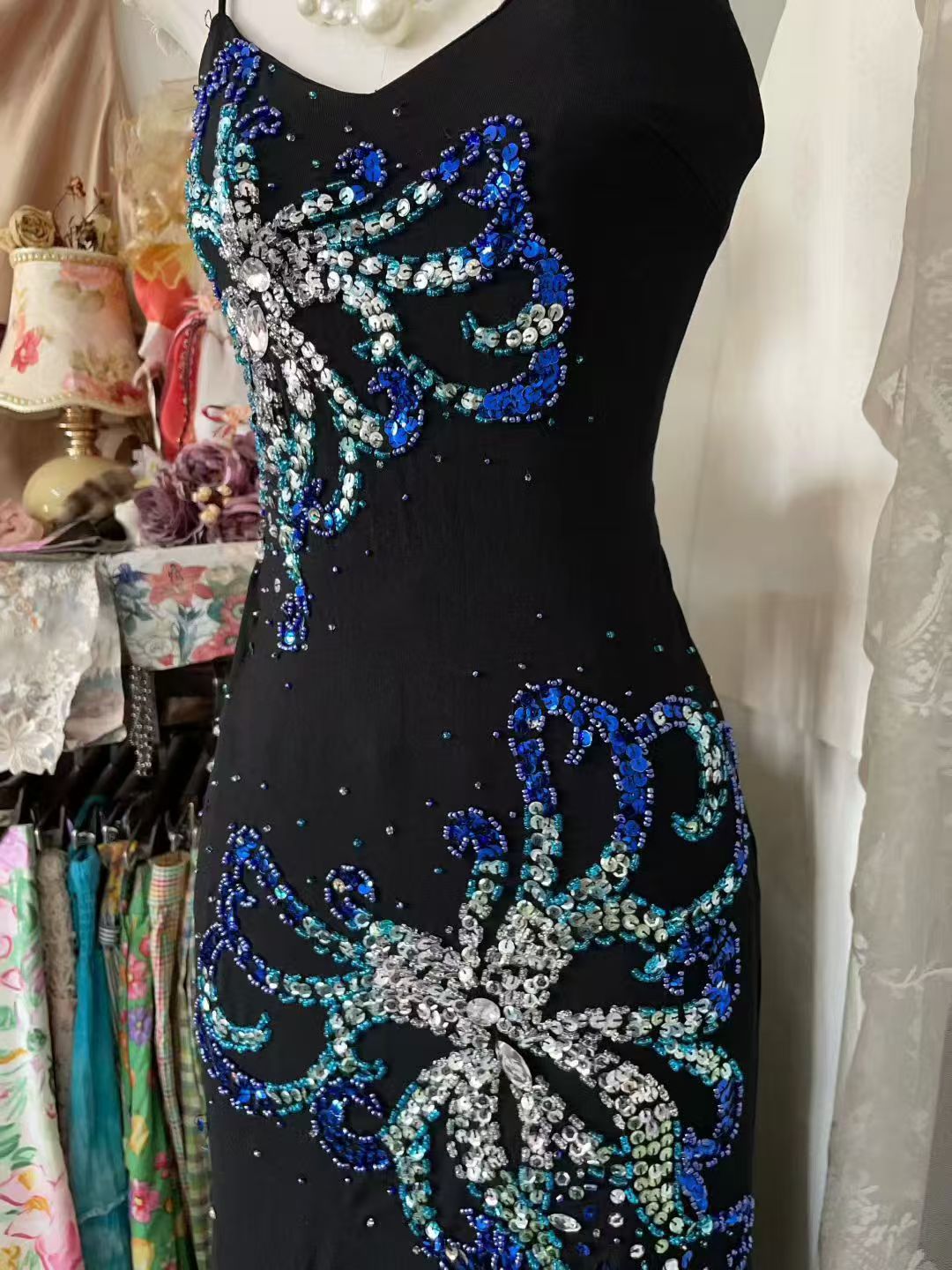 Robe de bal bustier violette en satin avec appliques, robe de soirée formelle J9413
