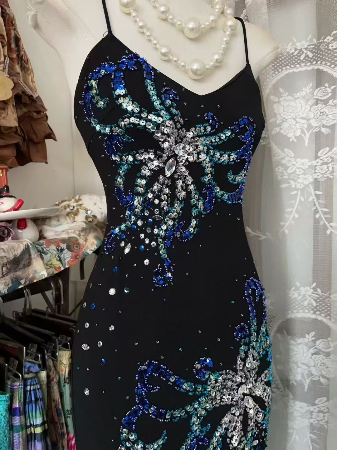Robe de bal bustier violette en satin avec appliques, robe de soirée formelle J9413
