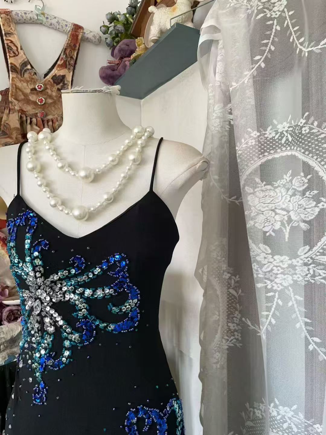 Robe de bal bustier violette en satin avec appliques, robe de soirée formelle J9413