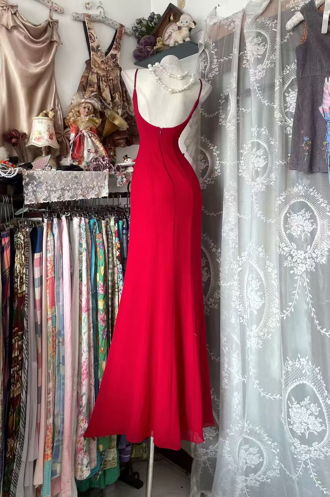 Trägerloses silbernes Vintage-Abendkleid, A-Linie, Geburtstagskleid J9370