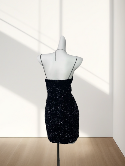 Trägerloses silbernes Vintage-Abendkleid, A-Linie, Geburtstagskleid J9370