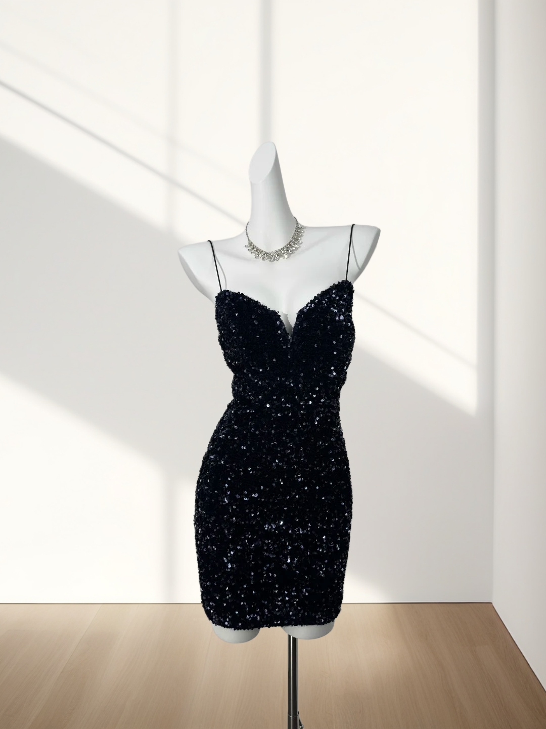 Trägerloses silbernes Vintage-Abendkleid, A-Linie, Geburtstagskleid J9370