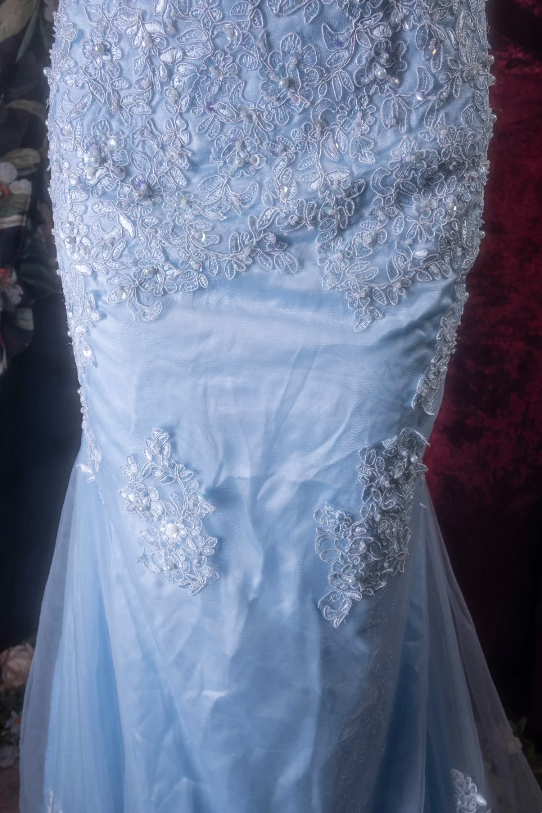Robe de bal bustier violette en satin avec appliques, robe de soirée formelle J9413
