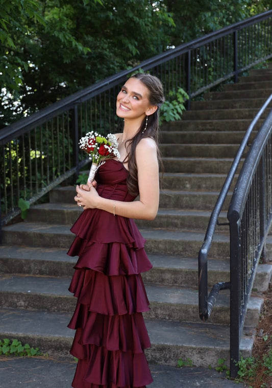 Trägerloses silbernes Vintage-Abendkleid, A-Linie, Geburtstagskleid J9370