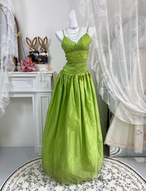 Trägerloses silbernes Vintage-Abendkleid, A-Linie, Geburtstagskleid J9370