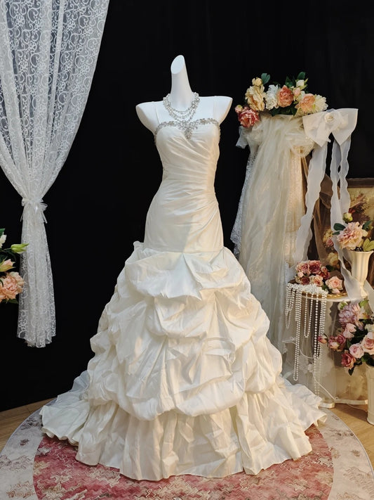 Trägerloses silbernes Vintage-Abendkleid, A-Linie, Geburtstagskleid J9370