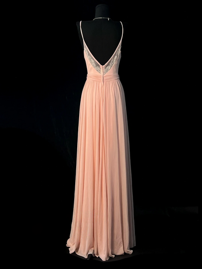 Spaghetti Strap Lace V Neck Chiffon Prom Dress J10157