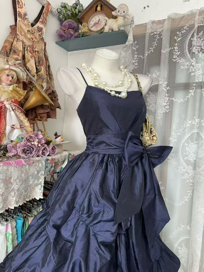 Trägerloses silbernes Vintage-Abendkleid, A-Linie, Geburtstagskleid J9370