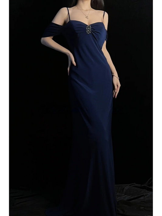 Trägerloses silbernes Vintage-Abendkleid, A-Linie, Geburtstagskleid J9370