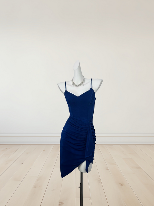 Spaghetti Strap Navy Blue Short Homecoming Dress Mini Party Dress  J10347