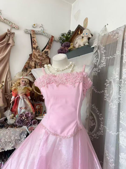Trägerloses silbernes Vintage-Abendkleid, A-Linie, Geburtstagskleid J9370