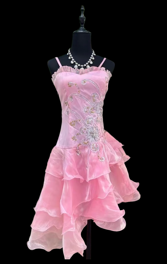 Trägerloses silbernes Vintage-Abendkleid, A-Linie, Geburtstagskleid J9370