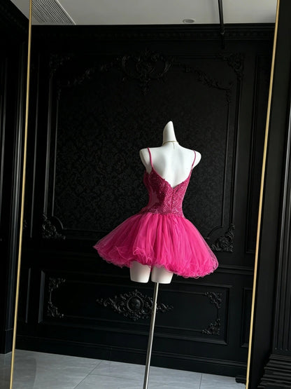Robe de bal bustier violette en satin avec appliques, robe de soirée formelle J9413