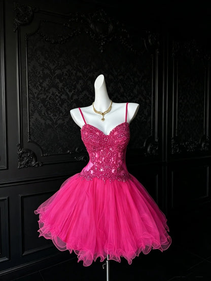 Robe de bal bustier violette en satin avec appliques, robe de soirée formelle J9413