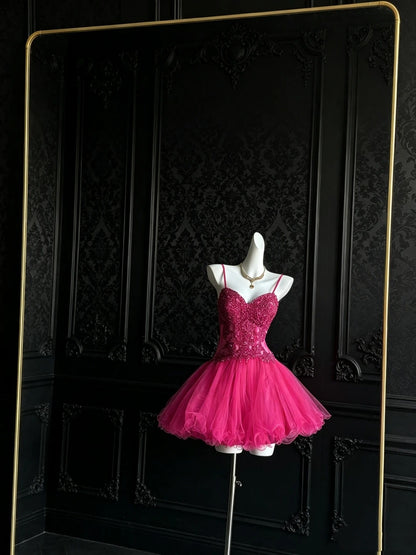 Robe de bal bustier violette en satin avec appliques, robe de soirée formelle J9413