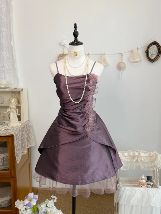 Trägerloses silbernes Vintage-Abendkleid, A-Linie, Geburtstagskleid J9370