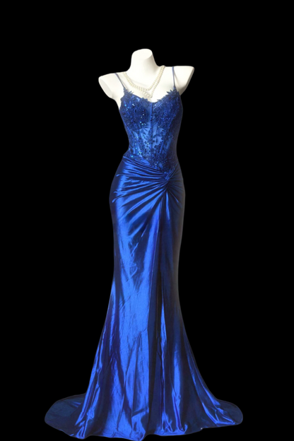 Trägerloses silbernes Vintage-Abendkleid, A-Linie, Geburtstagskleid J9370