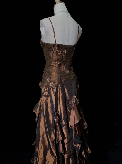 Trägerloses silbernes Vintage-Abendkleid, A-Linie, Geburtstagskleid J9370