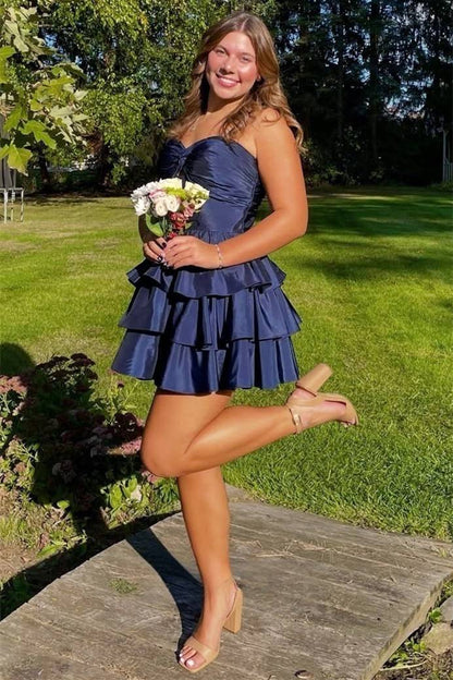 Trägerloses silbernes Vintage-Abendkleid, A-Linie, Geburtstagskleid J9370