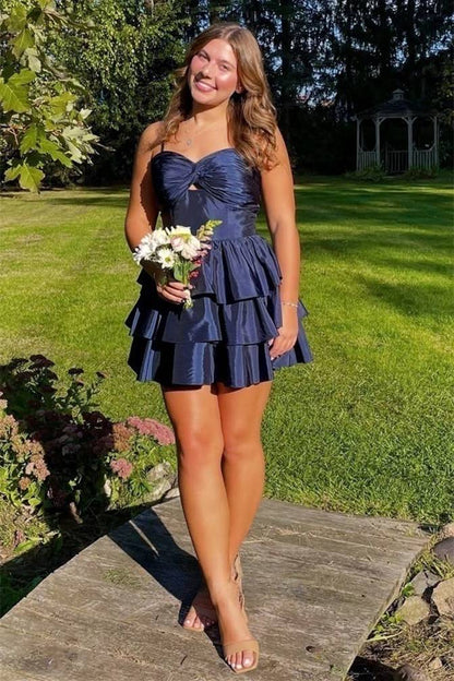 Trägerloses silbernes Vintage-Abendkleid, A-Linie, Geburtstagskleid J9370