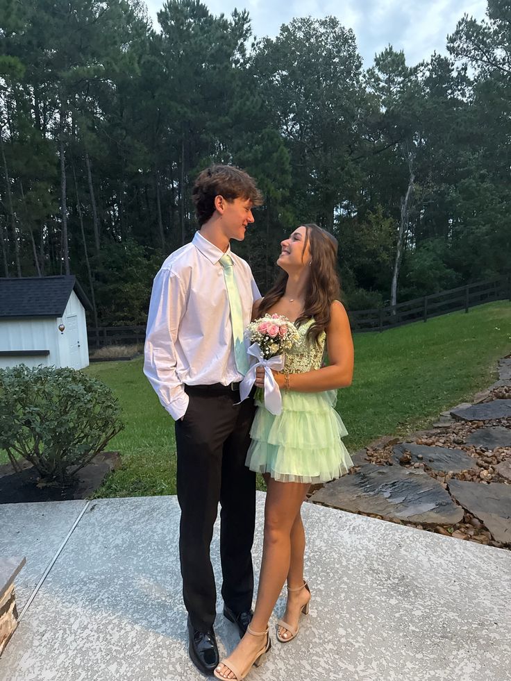 Spaghetti Straps Appliqued Green Layered Homecoming Dress  J11776
