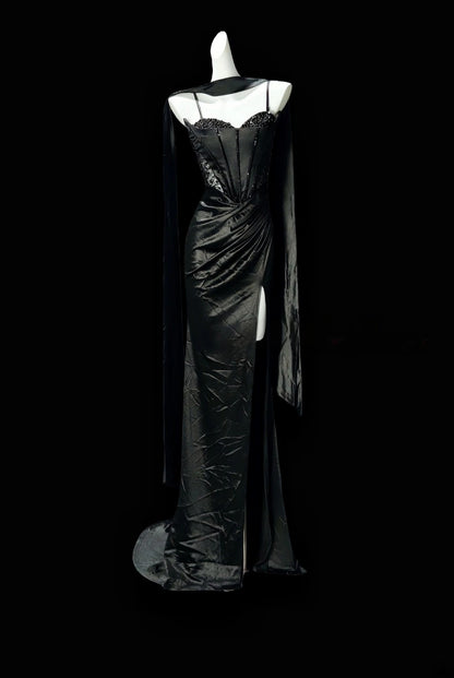 Trägerloses silbernes Vintage-Abendkleid, A-Linie, Geburtstagskleid J9370