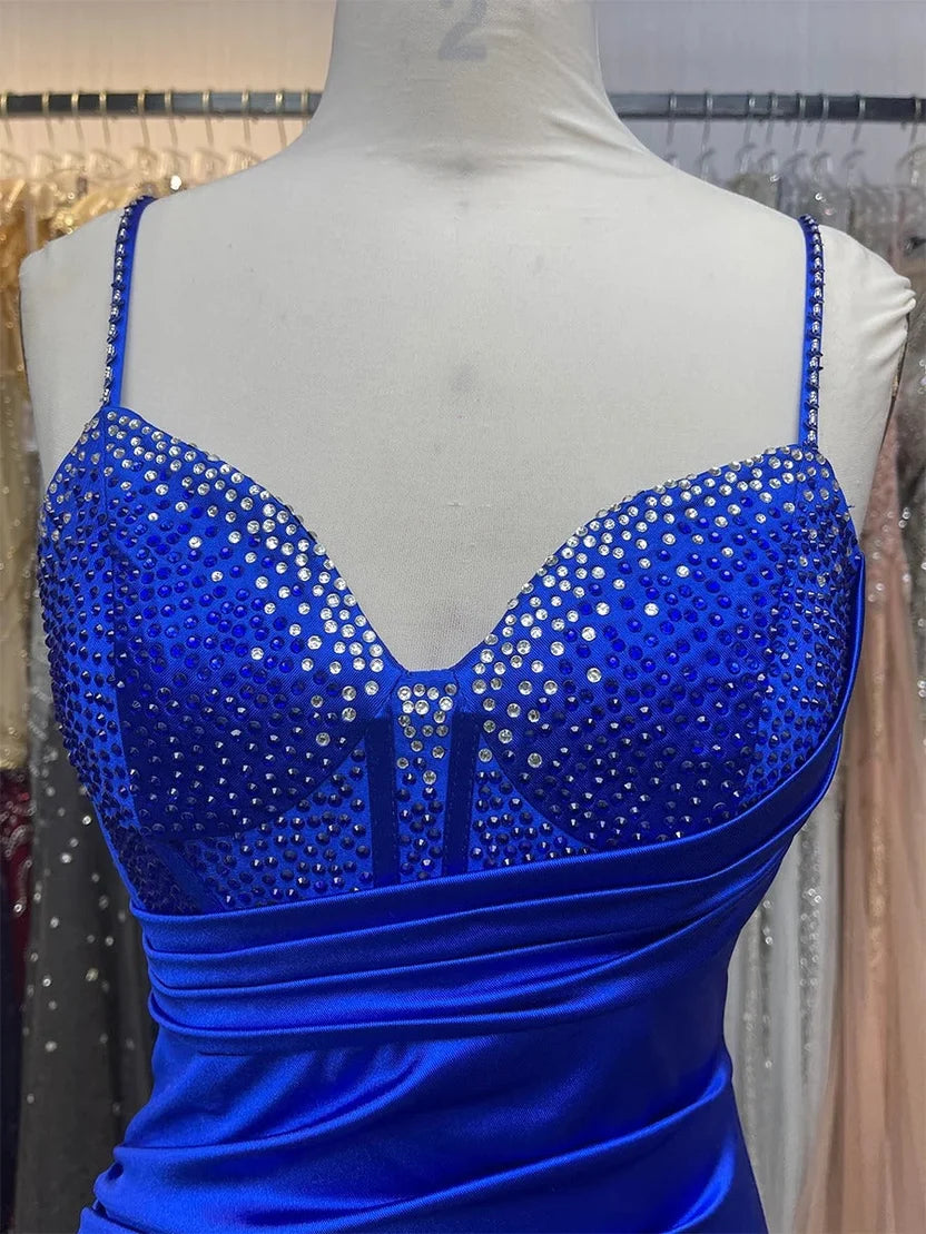 Trägerloses silbernes Vintage-Abendkleid, A-Linie, Geburtstagskleid J9370