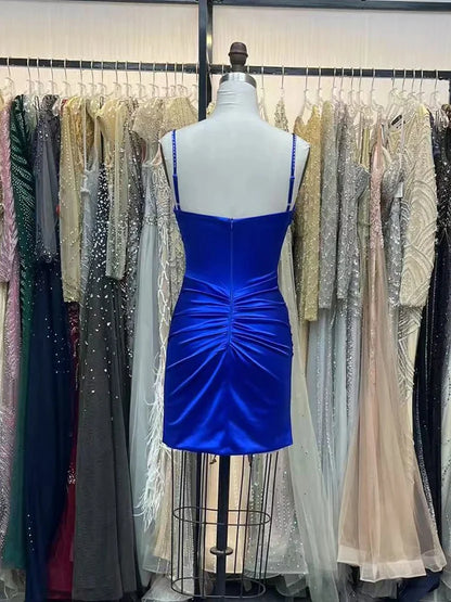 Trägerloses silbernes Vintage-Abendkleid, A-Linie, Geburtstagskleid J9370