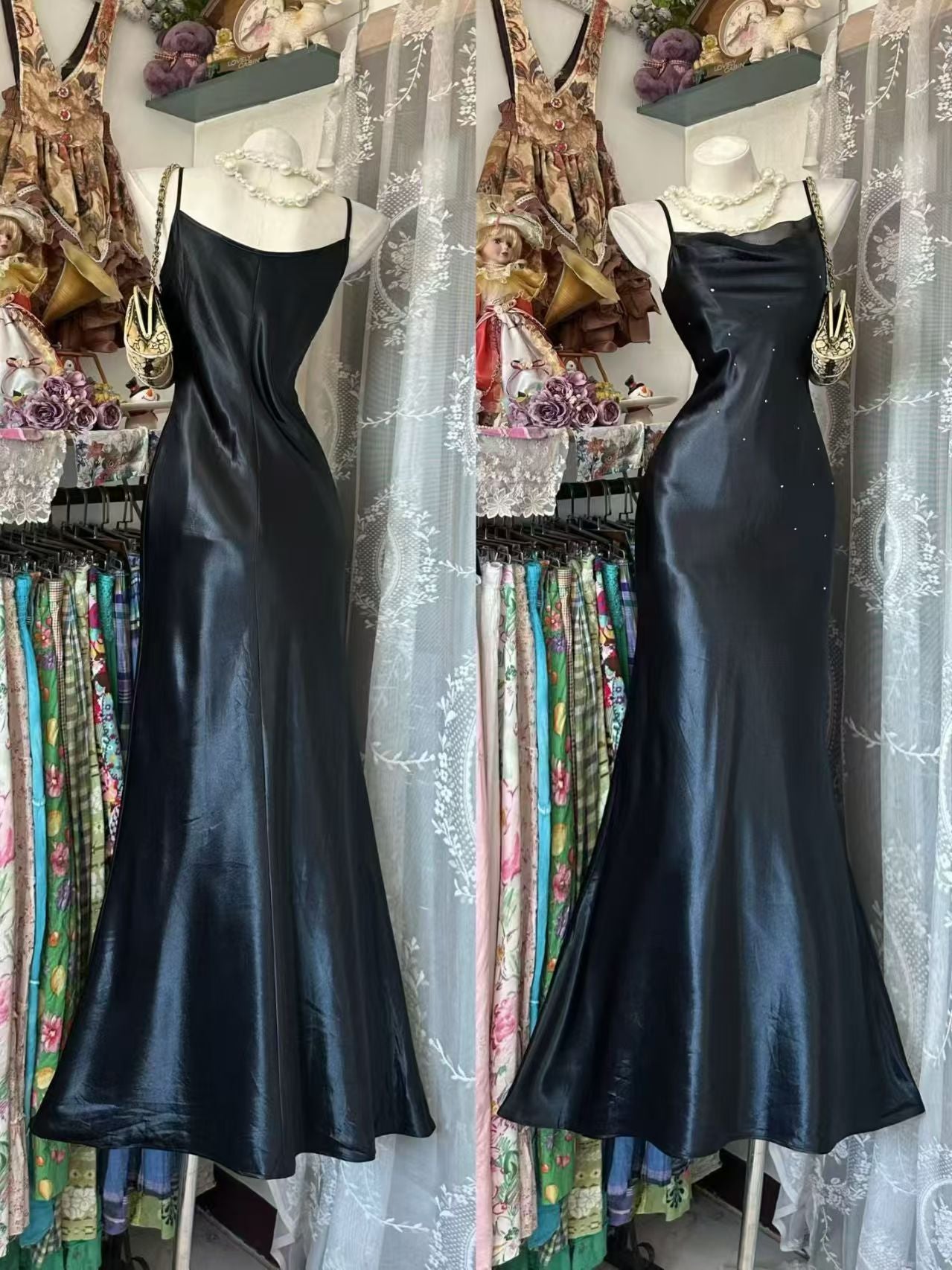 Robe de bal bustier violette en satin avec appliques, robe de soirée formelle J9413