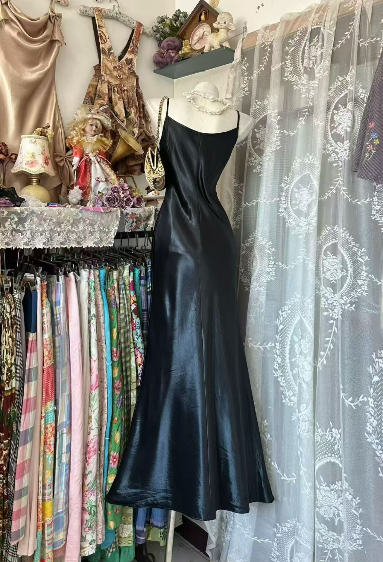 Robe de bal bustier violette en satin avec appliques, robe de soirée formelle J9413