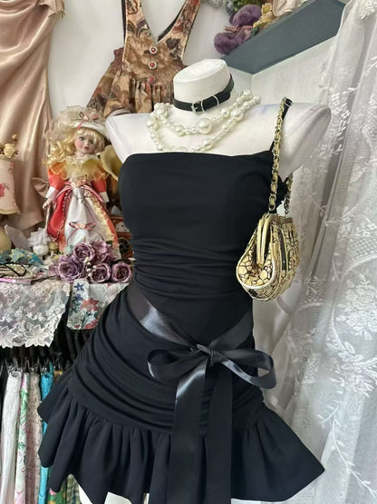Trägerloses silbernes Vintage-Abendkleid, A-Linie, Geburtstagskleid J9370