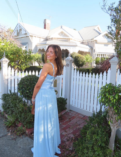 Trägerloses silbernes Vintage-Abendkleid, A-Linie, Geburtstagskleid J9370