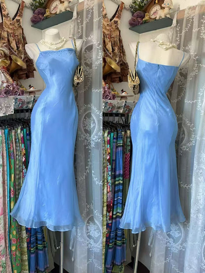 Trägerloses silbernes Vintage-Abendkleid, A-Linie, Geburtstagskleid J9370