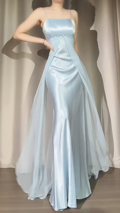 Trägerloses silbernes Vintage-Abendkleid, A-Linie, Geburtstagskleid J9370