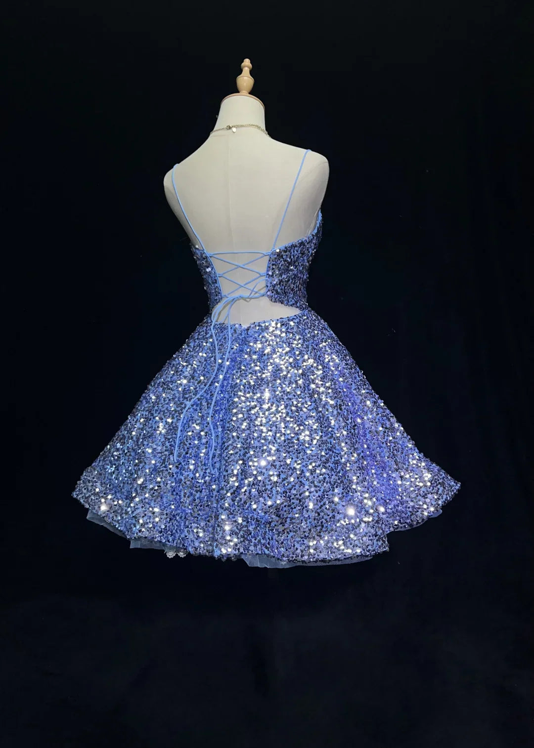 Trägerloses silbernes Vintage-Abendkleid, A-Linie, Geburtstagskleid J9370