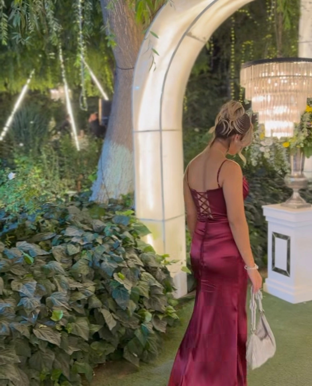 Robe de bal bustier violette en satin avec appliques, robe de soirée formelle J9413