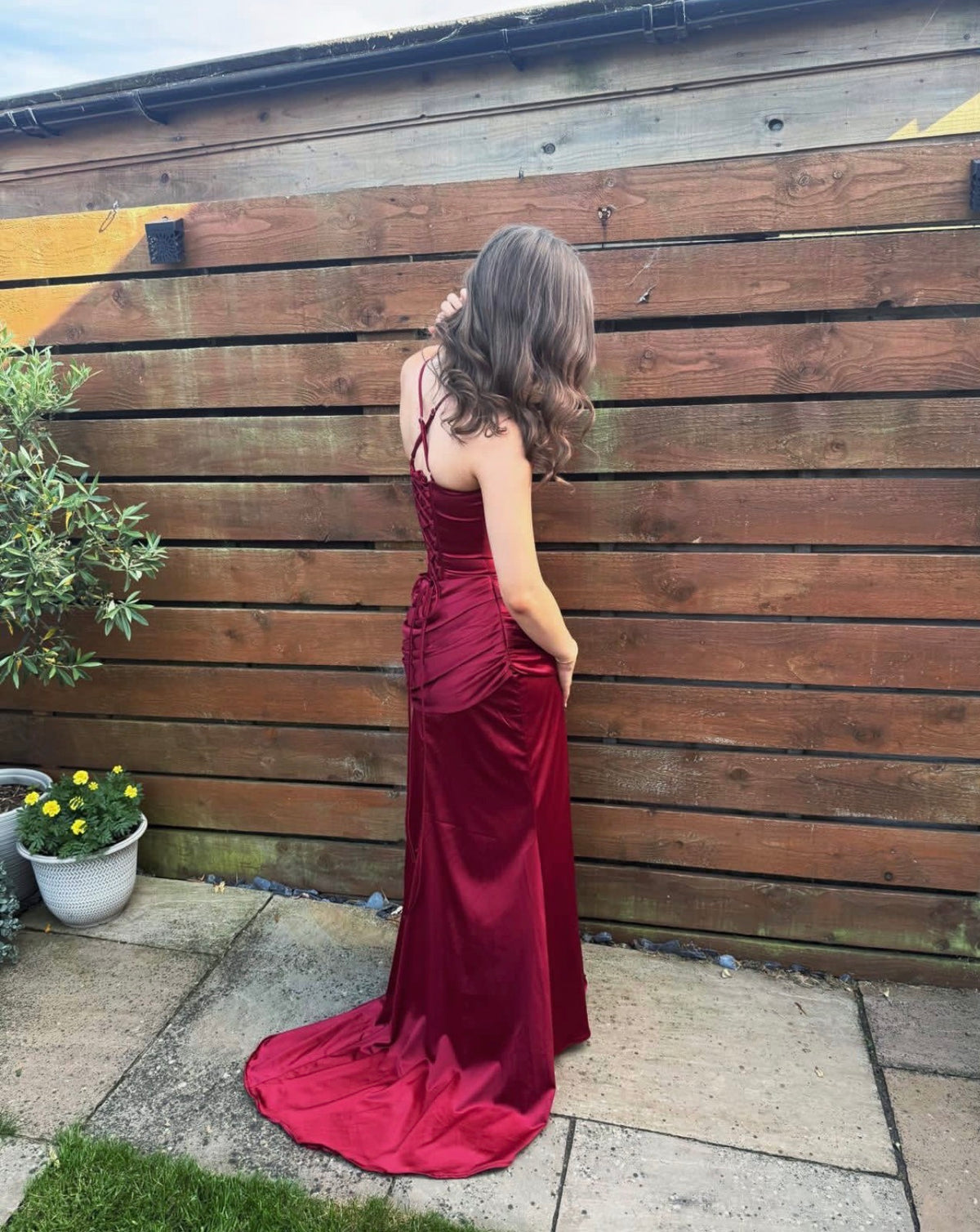 Robe de bal bustier violette en satin avec appliques, robe de soirée formelle J9413