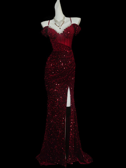 Robe de bal bustier violette en satin avec appliques, robe de soirée formelle J9413