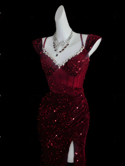 Robe de bal bustier violette en satin avec appliques, robe de soirée formelle J9413