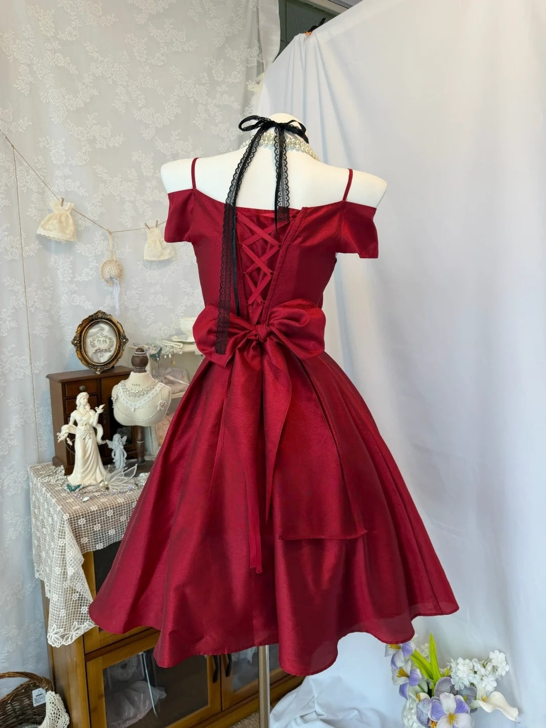 Robe de bal bustier violette en satin avec appliques, robe de soirée formelle J9413