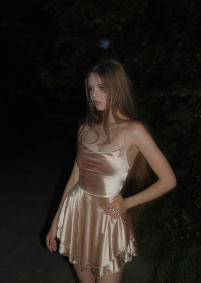 Trägerloses silbernes Vintage-Abendkleid, A-Linie, Geburtstagskleid J9370