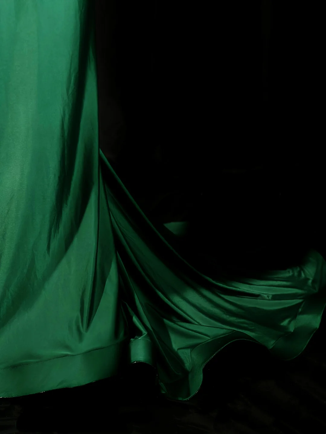 Spaghetti Straps Green Satin Mermaid Prom Dress Formal Evening Dress  J10059