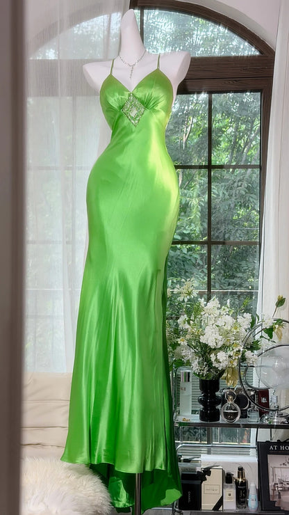 Robe de bal bustier violette en satin avec appliques, robe de soirée formelle J9413